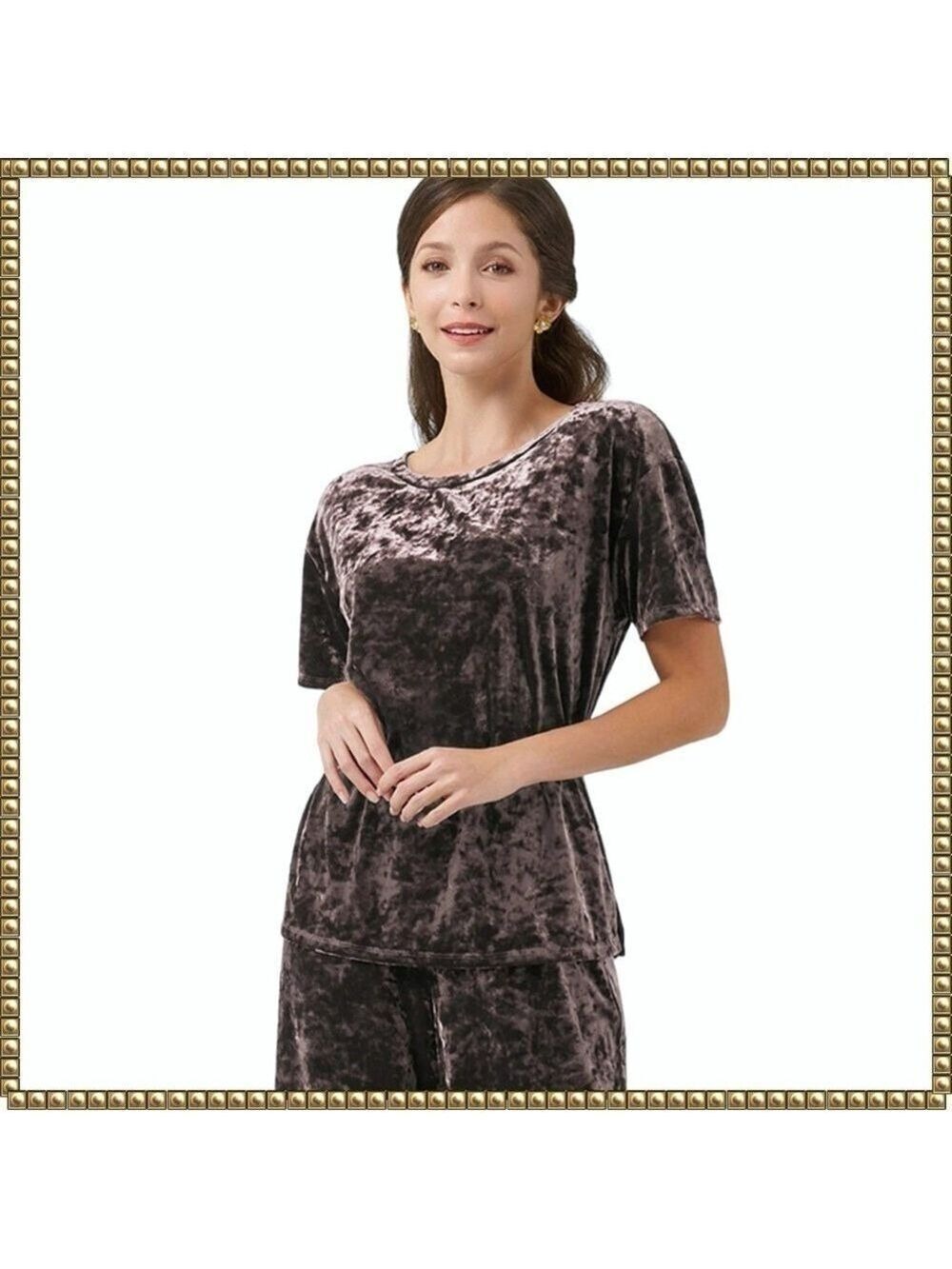 89th & Madison Burgundy Velvet Scoop Neck Top Large XL